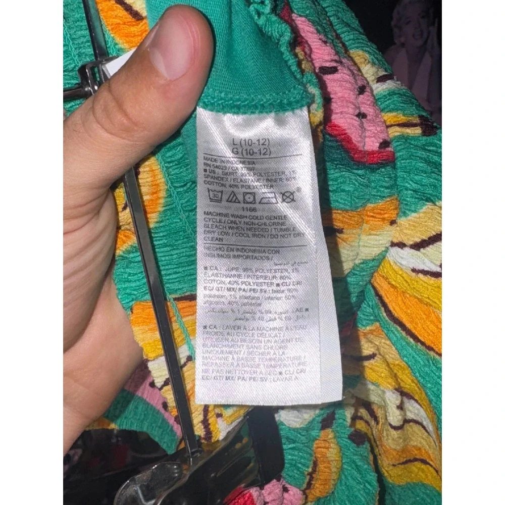 Old Navy Skort Kids Size L 10-12 Green Banana Watermelon‎ Ruffle Fruit Skirt
